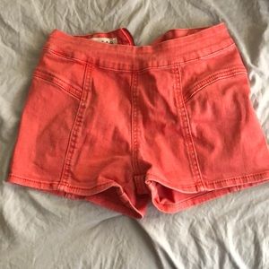 Orange high waisted shorts